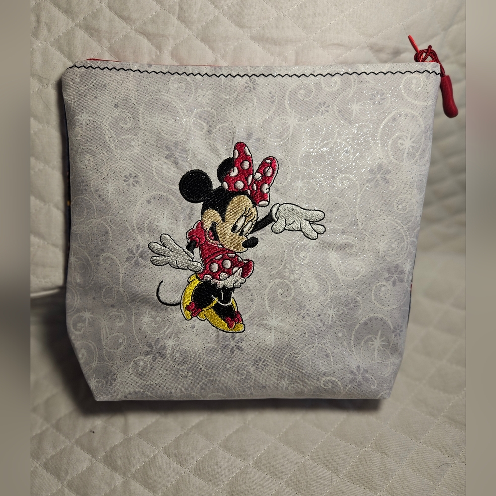 Disney Inspired Minnie Mouse Gray Pouch Handmade